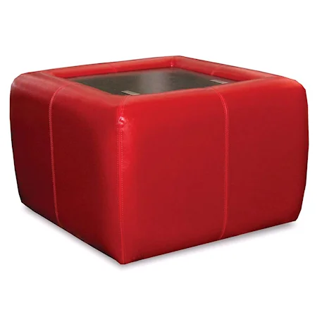 Square Ottoman with Built In Tray